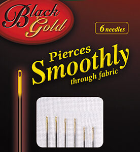 Clover Black-Gold Applique Needles, Size 9-12